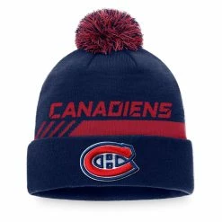 MONTREAL CANADIENS FANATICS MEN'S AUTHENTIC PRO LOCKER ROOM BEANIE CUFF POM TOQUE