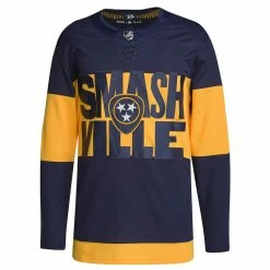 NASHVILLE PREDATORS 2022 NHL STADIUM SERIES ADIDAS ADIZERO PRIMEGREEN AUTHENTIC NAVY JERSEY