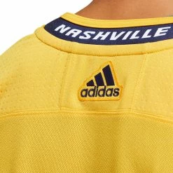 NASHVILLE PREDATORS ADIDAS ADIZERO PRIMEGREEN AUTHENTIC YELLOW HOME JERSEY -Jersey shop NASHVILLE PREDATORS ADIDAS ADIZERO PRIMEGREEN AUTHENTIC YELLOW HOME JERSEY COLLAR