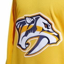NASHVILLE PREDATORS ADIDAS ADIZERO PRIMEGREEN AUTHENTIC YELLOW HOME JERSEY -Jersey shop NASHVILLE PREDATORS ADIDAS ADIZERO PRIMEGREEN AUTHENTIC YELLOW HOME JERSEY LOGO CREST