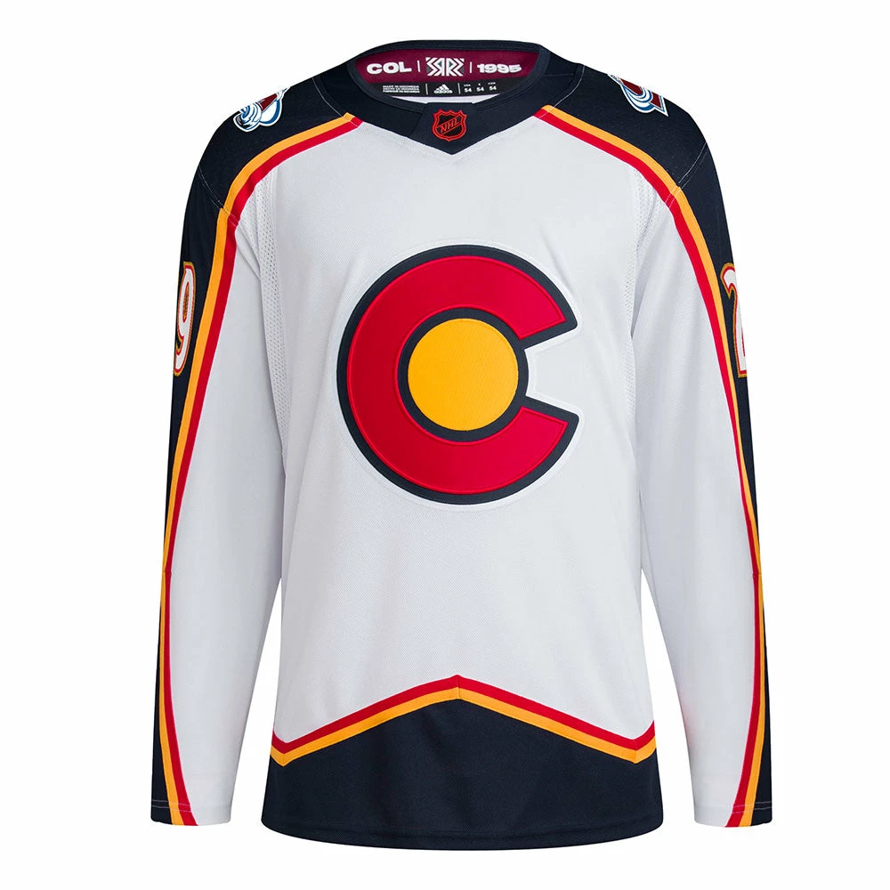 NATHAN MACKINNON COLORADO AVALANCHE ADIDAS ADIZERO PRIMEGREEN AUTHENTIC REVERSE RETRO 2.0 JERSEY 4 NATHAN MACKINNON COLORADO AVALANCHE ADIDAS ADIZERO PRIMEGREEN AUTHENTIC REVERSE RETRO 2.0 JERSEY - Image 2