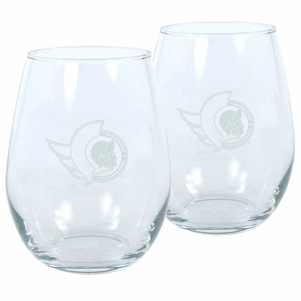 Mustang OTTAWA SENATORS 17OZ STEMLESS WINE GLASS SET - 2 PACK 3 Mustang OTTAWA SENATORS 17OZ STEMLESS WINE GLASS SET - 2 PACK