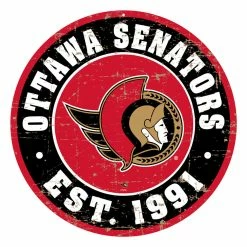 Mustang OTTAWA SENATORS DISTRESSED WALL SIGN