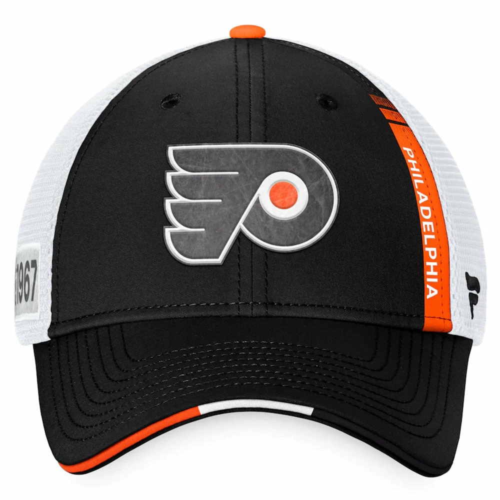 PHILADELPHIA FLYERS FANATICS AUTHENTIC PRO 2022 NHL DRAFT STRUCTURED TRUCKER HAT 4 PHILADELPHIA FLYERS FANATICS AUTHENTIC PRO 2022 NHL DRAFT STRUCTURED TRUCKER HAT - Image 2