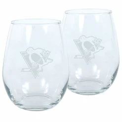 Mustang PITTSBURGH PENGUINS 17OZ STEMLESS WINE GLASS SET - 2 PACK