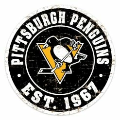 Mustang PITTSBURGH PENGUINS DISTRESSED WALL SIGN