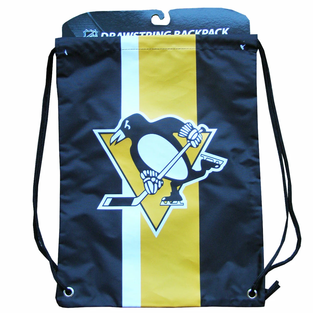 KDI PITTSBURGH PENGUINS DRAWSTRING LOGO BAG 3 KDI PITTSBURGH PENGUINS DRAWSTRING LOGO BAG