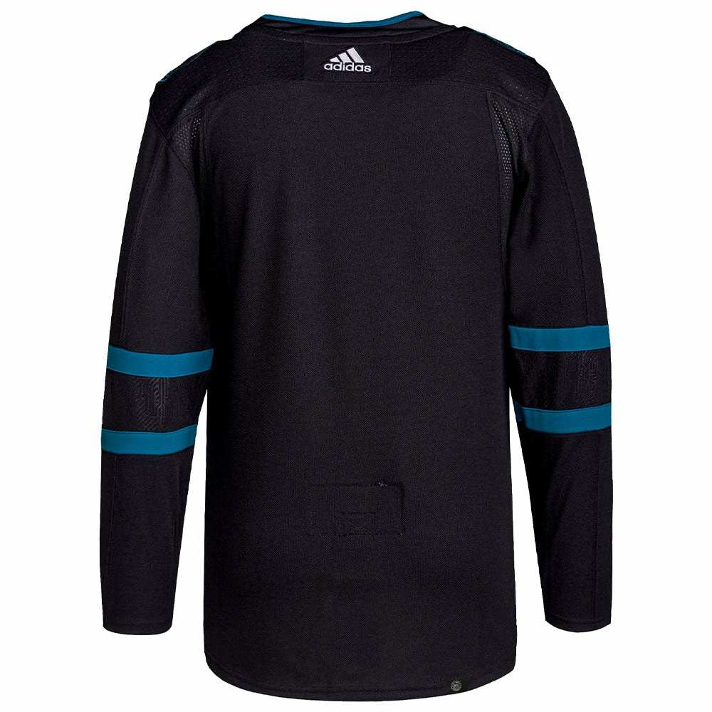 SAN JOSE SHARKS ADIDAS ADIZERO PRIMEGREEN AUTHENTIC BLACK THIRD JERSEY 4 SAN JOSE SHARKS ADIDAS ADIZERO PRIMEGREEN AUTHENTIC BLACK THIRD JERSEY - Image 2
