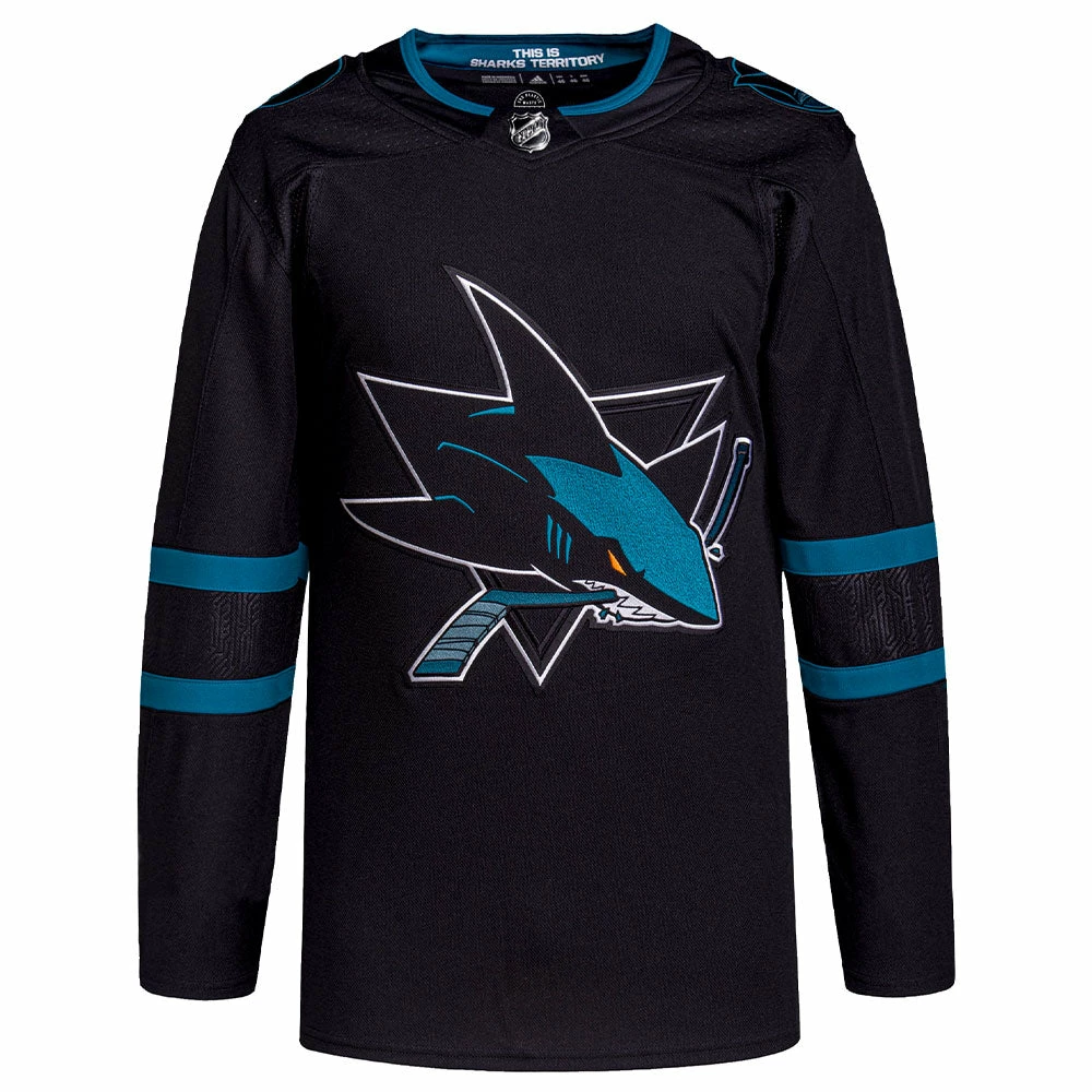 SAN JOSE SHARKS ADIDAS ADIZERO PRIMEGREEN AUTHENTIC BLACK THIRD JERSEY 3 SAN JOSE SHARKS ADIDAS ADIZERO PRIMEGREEN AUTHENTIC BLACK THIRD JERSEY
