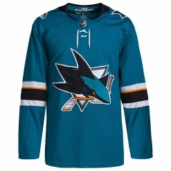 SAN JOSE SHARKS ADIDAS ADIZERO PRIMEGREEN AUTHENTIC TEAL HOME JERSEY