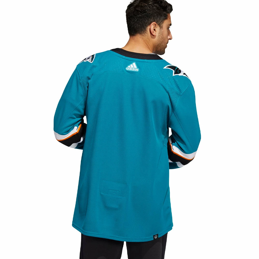 SAN JOSE SHARKS ADIDAS ADIZERO PRIMEGREEN AUTHENTIC TEAL HOME JERSEY 6 SAN JOSE SHARKS ADIDAS ADIZERO PRIMEGREEN AUTHENTIC TEAL HOME JERSEY - Image 4