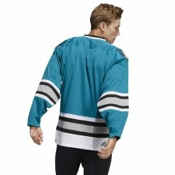 SAN JOSE SHARKS ADIDAS TEAM CLASSICS ADULT TEAL HOCKEY JERSEY -Jersey shop SAN JOSE SHARKS ADIDAS TEAM CLASSICS ADULT TEAL HOCKEY JERSEY BACK MODEL