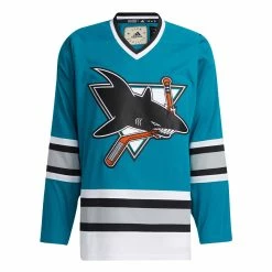 SAN JOSE SHARKS ADIDAS TEAM CLASSICS ADULT TEAL HOCKEY JERSEY -Jersey shop SAN JOSE SHARKS ADIDAS TEAM CLASSICS ADULT TEAL HOCKEY JERSEY FRONT