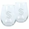 Mustang SEATTLE KRAKEN 17OZ STEMLESS WINE GLASS SET - 2 PACK