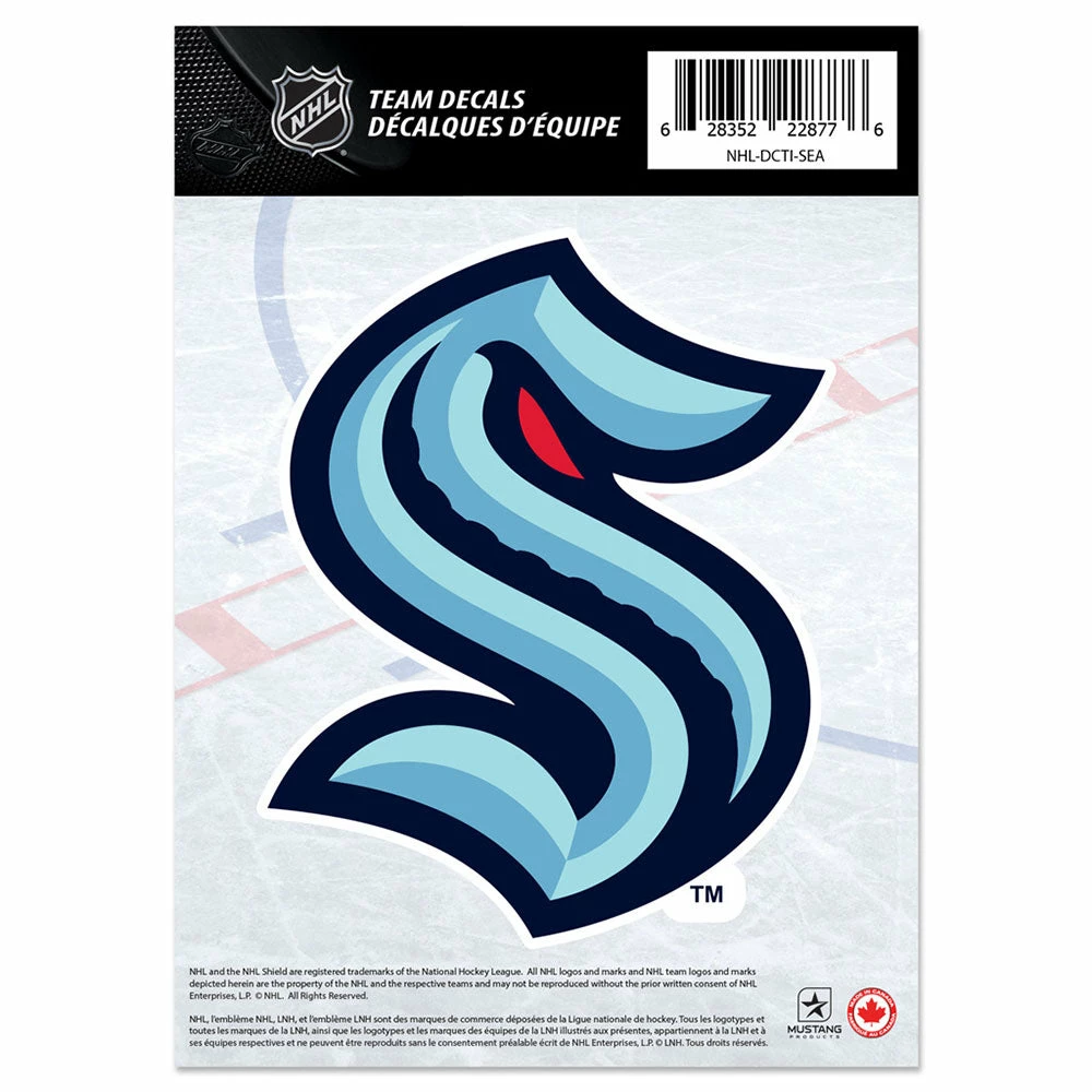 Mustang SEATTLE KRAKEN 5" X 7" PRIMARY LOGO DECAL 3 Mustang SEATTLE KRAKEN 5" X 7" PRIMARY LOGO DECAL
