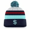 SEATTLE KRAKEN FANATICS MEN'S AUTHENTIC PRO DRAFT CUFF POM KNIT TOQUE -Jersey shop SEATTLE KRAKEN FANATICS MEN S AUTHENTIC PRO DRAFT CUFF POM KNIT TOQUE FRONT
