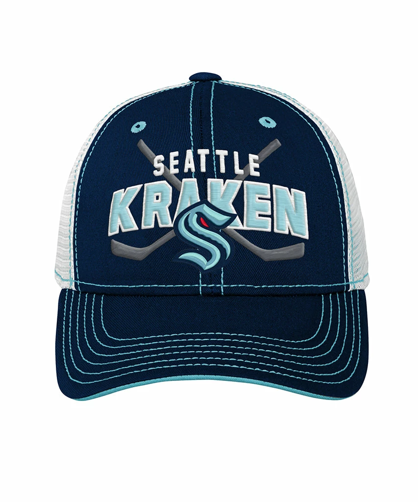 Outer Stuff SEATTLE KRAKEN KIDS LOCKUP MESHBACK ADJUSTABLE HAT 4 Outer Stuff SEATTLE KRAKEN KIDS LOCKUP MESHBACK ADJUSTABLE HAT - Image 2