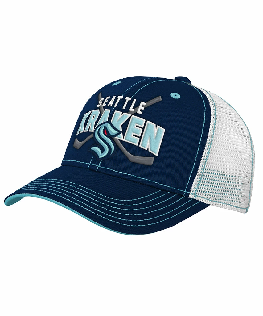 Outer Stuff SEATTLE KRAKEN KIDS LOCKUP MESHBACK ADJUSTABLE HAT 3 Outer Stuff SEATTLE KRAKEN KIDS LOCKUP MESHBACK ADJUSTABLE HAT