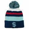 Outerstuff SEATTLE KRAKEN KID'S AP DRAFT LOCKER ROOM CUFFED POM TOQUE -Jersey shop SEATTLE KRAKEN KID S AP DRAFT LOCKER ROOM CUFFED POM TOQUE FRONT