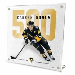 Mustang SIDNEY CROSBY PITTSBURGH PENGUINS 500TH GOAL COMMEMORATIVE 9X9 PLAQUE