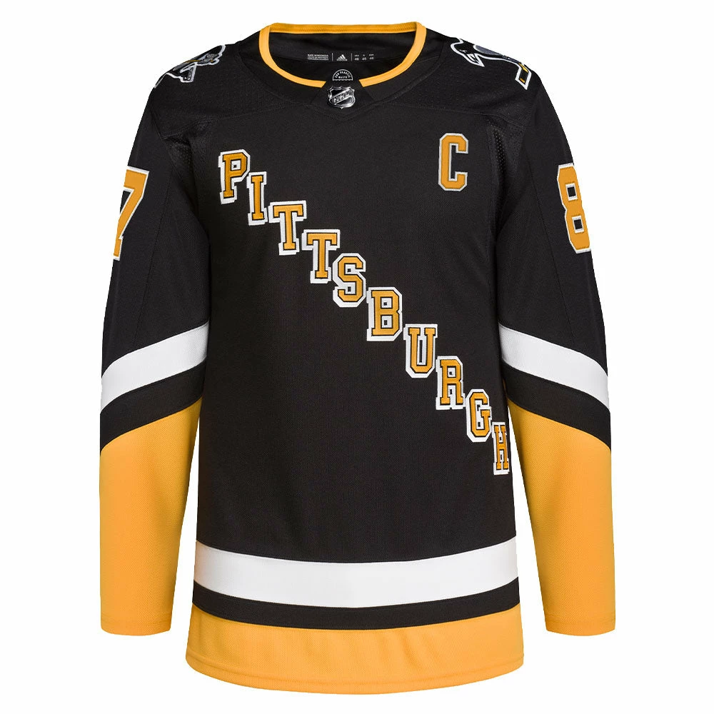 SIDNEY CROSBY PITTSBURGH PENGUINS ADIDAS ADIZERO PRIMEGREEN AUTHENTIC BLACK THIRD JERSEY 4 SIDNEY CROSBY PITTSBURGH PENGUINS ADIDAS ADIZERO PRIMEGREEN AUTHENTIC BLACK THIRD JERSEY - Image 2