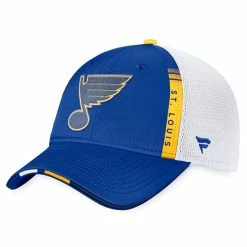 ST. LOUIS BLUES FANATICS AUTHENTIC PRO 2022 NHL DRAFT STRUCTURED TRUCKER HAT