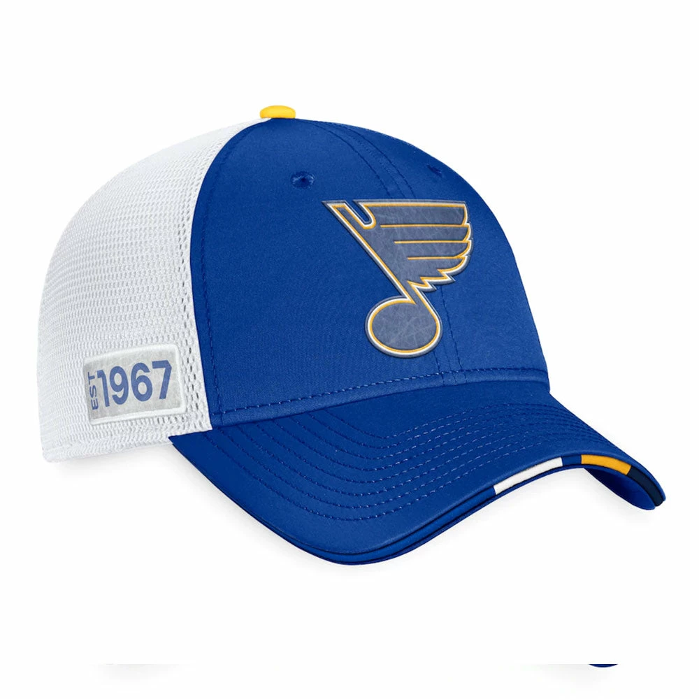 ST. LOUIS BLUES FANATICS AUTHENTIC PRO 2022 NHL DRAFT STRUCTURED TRUCKER HAT 5 ST. LOUIS BLUES FANATICS AUTHENTIC PRO 2022 NHL DRAFT STRUCTURED TRUCKER HAT - Image 3
