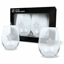Mustang TORONTO MAPLE LEAFS 17OZ STEMLESS WINE GLASS SET - 2 PACK -Jersey shop TORONTO MAPLE LEAFS 2 PACK STEMLESS WINE GLASS SET