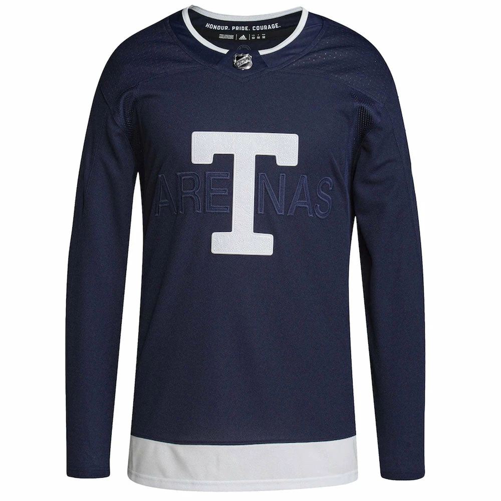 TORONTO MAPLE LEAFS 2022 NHL HERITAGE CLASSIC ADIDAS ADIZERO PRIMEGREEN AUTHENTIC NAVY JERSEY 3 TORONTO MAPLE LEAFS 2022 NHL HERITAGE CLASSIC ADIDAS ADIZERO PRIMEGREEN AUTHENTIC NAVY JERSEY