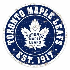 Mustang TORONTO MAPLE LEAFS DISTRESSED WALL SIGN