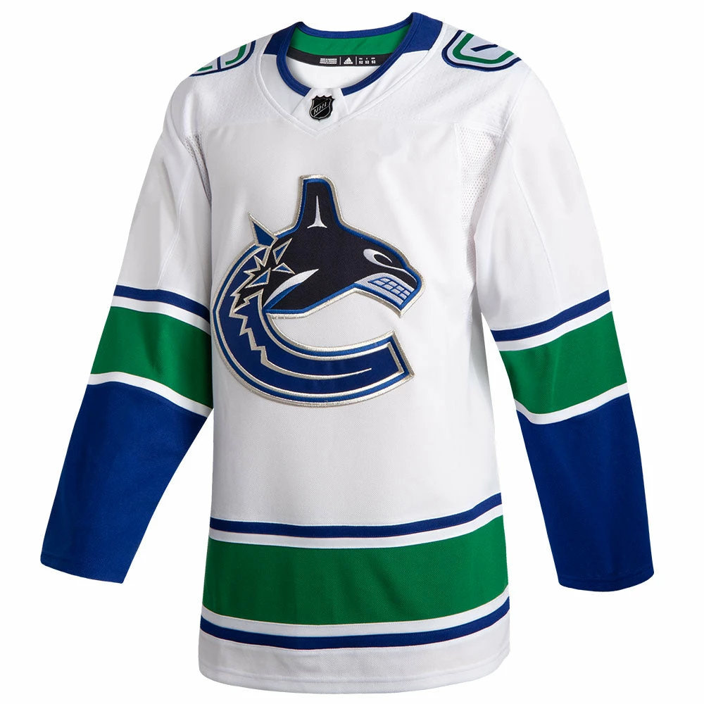 VANCOUVER CANUCKS ADIDAS ADIZERO PRIMEGREEN AUTHENTIC WHITE AWAY JERSEY 3 VANCOUVER CANUCKS ADIDAS ADIZERO PRIMEGREEN AUTHENTIC WHITE AWAY JERSEY