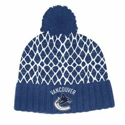 VANCOUVER CANUCKS ADIDAS MEN'S CUFFED KNIT POM NETMINDER BEANIE TOQUE
