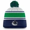 VANCOUVER CANUCKS FANATICS MEN'S AUTHENTIC PRO DRAFT CUFFED KNIT POM TOQUE -Jersey shop VANCOUVER CANUCKS FANATICS AUTHENTIC PRO DRAFT CUFFED KNIT POM TOQUE FRONT