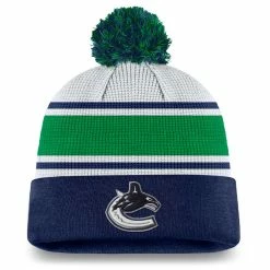 VANCOUVER CANUCKS FANATICS MEN'S AUTHENTIC PRO DRAFT CUFFED KNIT POM TOQUE