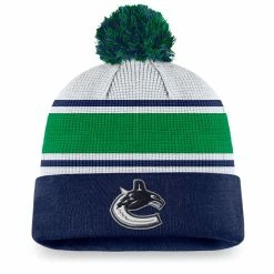 VANCOUVER CANUCKS FANATICS MEN'S AUTHENTIC PRO DRAFT CUFF POM KNIT TOQUE