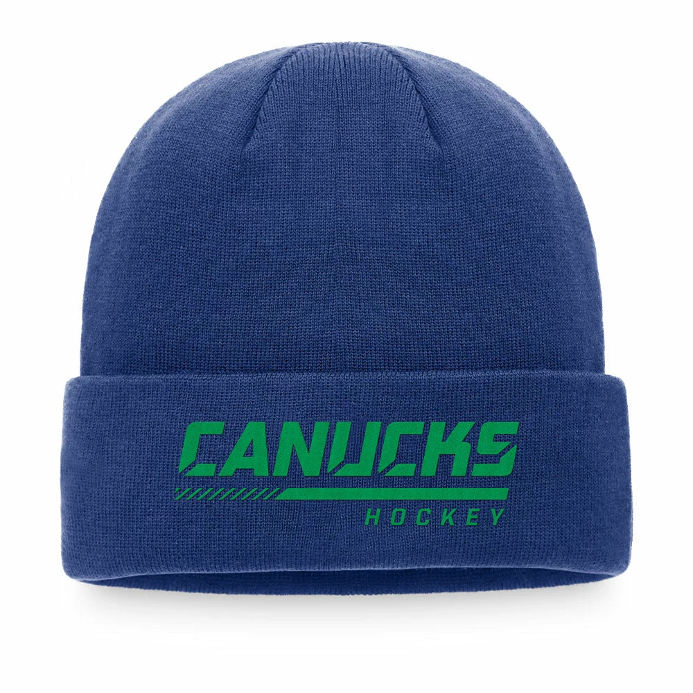 VANCOUVER CANUCKS FANATICS MEN'S AUTHENTIC PRO LOCKER ROOM CUFF BEANIE TOQUE 3 VANCOUVER CANUCKS FANATICS MEN'S AUTHENTIC PRO LOCKER ROOM CUFF BEANIE TOQUE