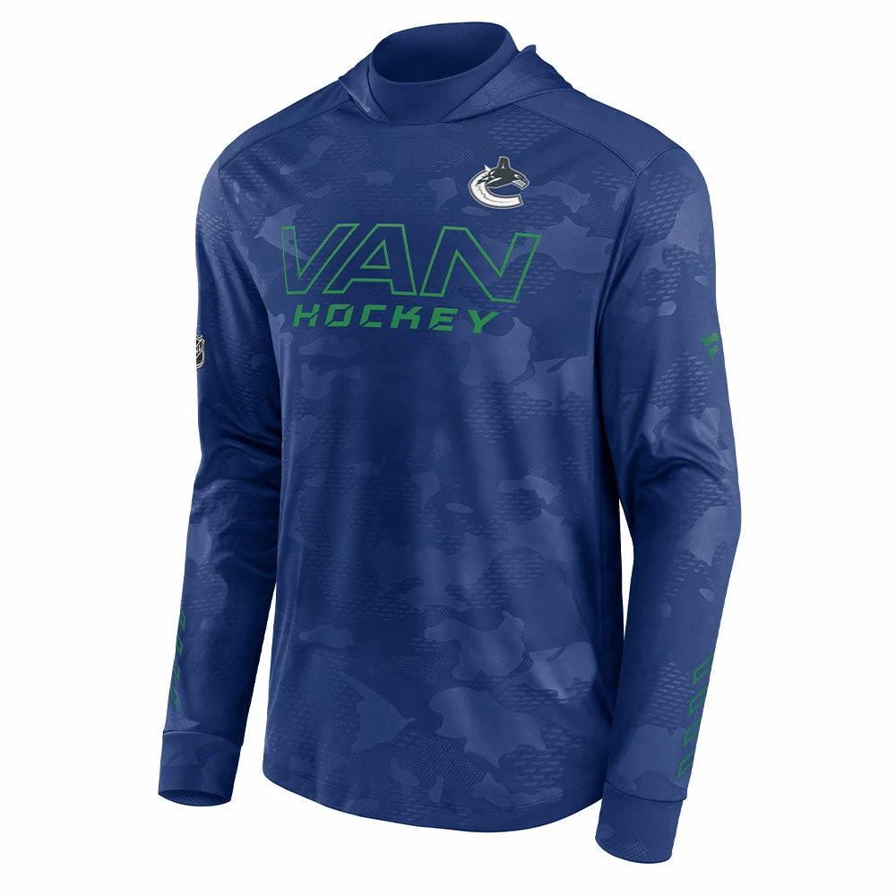VANCOUVER CANUCKS FANATICS MEN'S AUTHENTIC PRO LOCKER ROOM LIGHTWEIGHT CAMO HOODIE 3 VANCOUVER CANUCKS FANATICS MEN'S AUTHENTIC PRO LOCKER ROOM LIGHTWEIGHT CAMO HOODIE