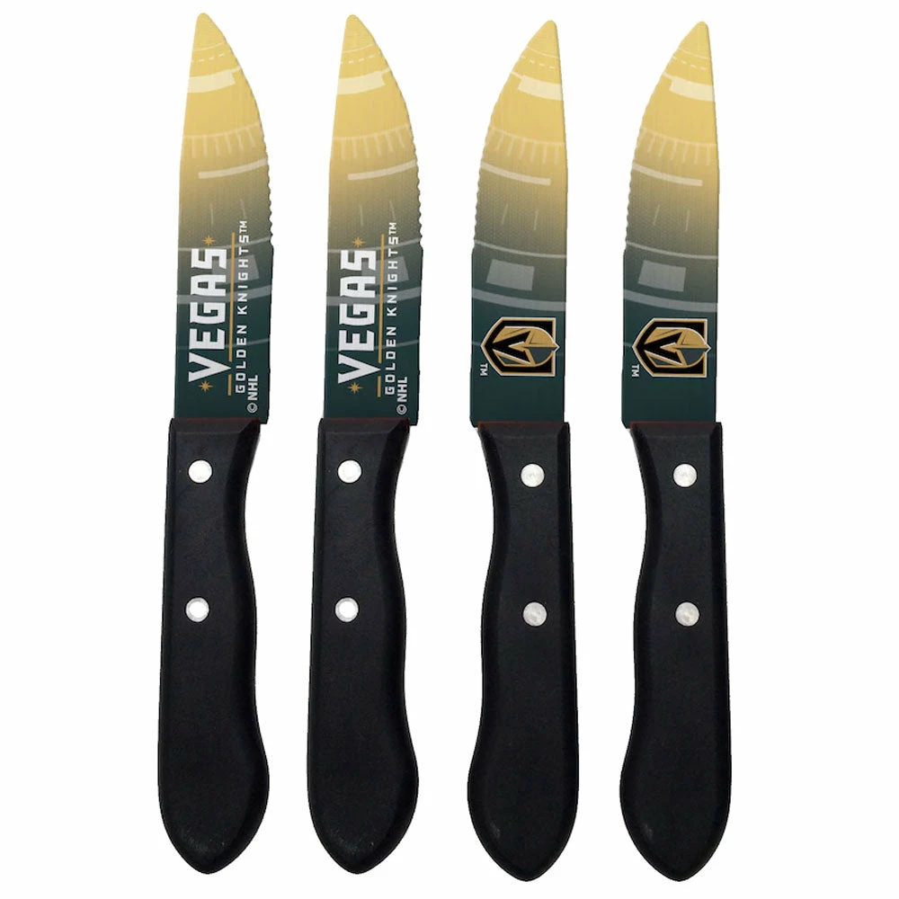 The Sports Vault VEGAS GOLDEN KNIGHTS 4 PIECE STEAK KNIFE SET 3 The Sports Vault VEGAS GOLDEN KNIGHTS 4 PIECE STEAK KNIFE SET