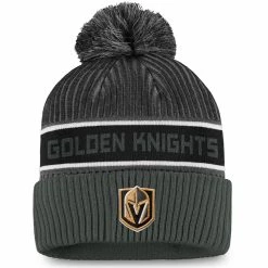 VEGAS GOLDEN KNIGHTS FANATICS MEN'S AUTHENTIC PRO LOCKER ROOM BEANIE CUFF POM TOQUE