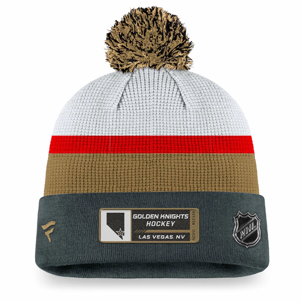 VEGAS GOLDEN KNIGHTS FANATICS MEN'S AUTHENTIC PRO DRAFT CUFF POM KNIT TOQUE 4 VEGAS GOLDEN KNIGHTS FANATICS MEN'S AUTHENTIC PRO DRAFT CUFF POM KNIT TOQUE - Image 2