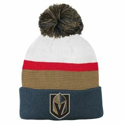 Outerstuff VEGAS GOLDEN KNIGHTS KID'S AP DRAFT LOCKER ROOM CUFFED POM TOQUE