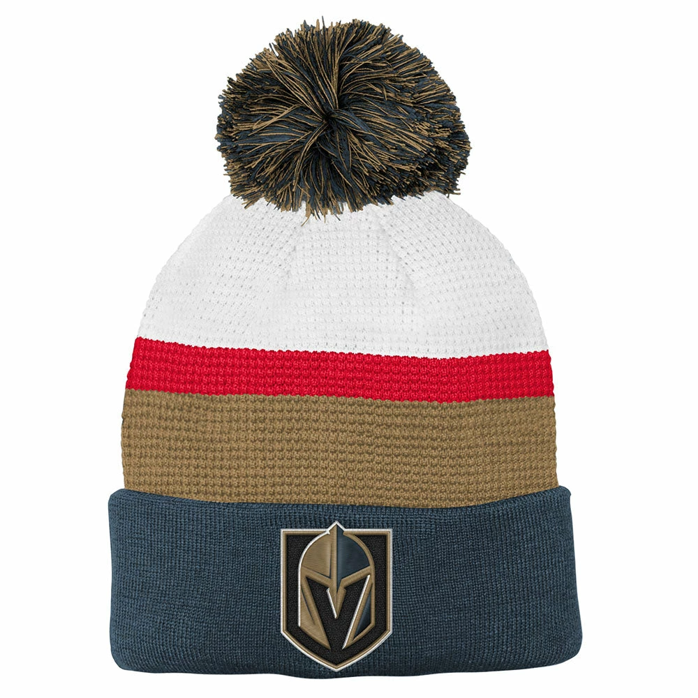 Outerstuff VEGAS GOLDEN KNIGHTS KID'S AP DRAFT LOCKER ROOM CUFFED POM TOQUE 3 Outerstuff VEGAS GOLDEN KNIGHTS KID'S AP DRAFT LOCKER ROOM CUFFED POM TOQUE
