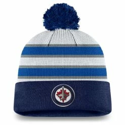 WINNIPEG JETS FANATICS MEN'S AUTHENTIC PRO DRAFT CUFFED KNIT POM TOQUE