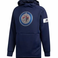 WINNIPEG JETS ADIDAS MEN'S GAME MODE PO HOODIE - NAVY