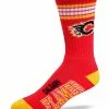 NSSI G-III CALGARY FLAMES 4 STRIPE DEUCE MEN'S SOCKS -Jersey shop nssi 2017 4stripe decue sock cfl
